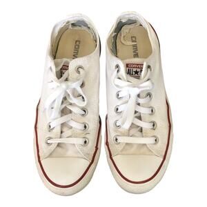 Convers All Star White Low Top Lace Up Sneakers Unisex Size Men 6 Women 8